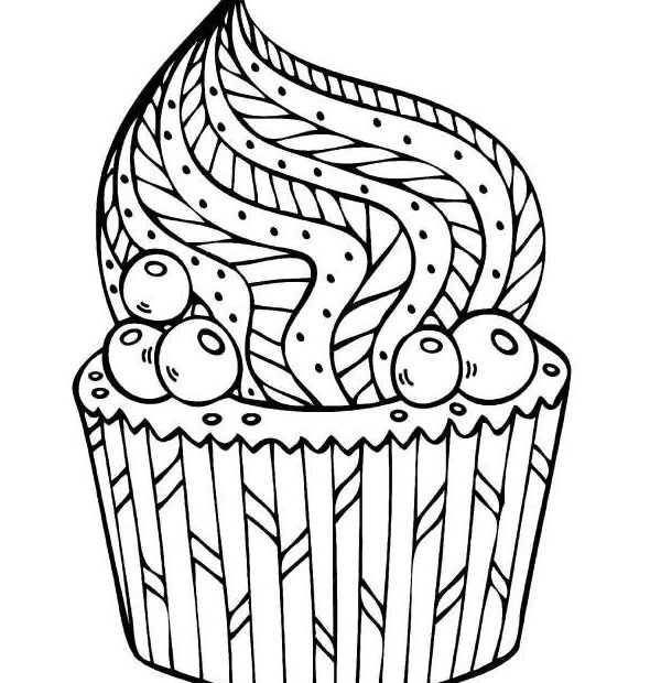 Blueberry muffin coloring page